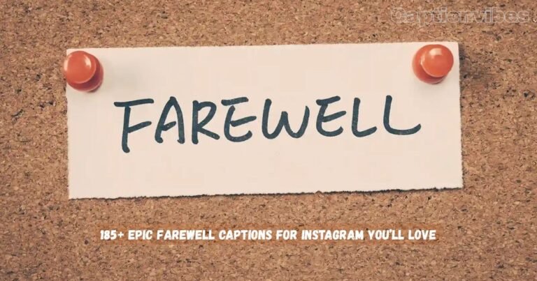 Farewell Captions for Instagram